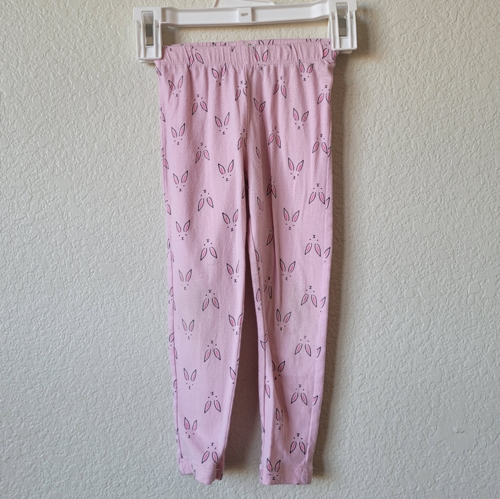 Girls Pink Bunny Print Pants Size 3T